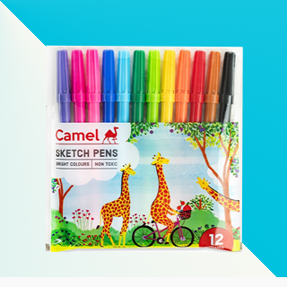 Camel by Camlin | Sketch Pen | Assorted  pack of  12  shades |  Full  size