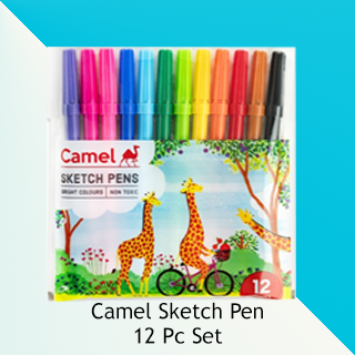 Camel by Camlin | Sketch Pen | Assorted  pack of  12  shades |  Full  size