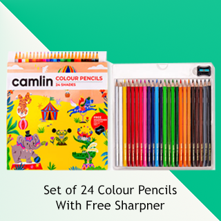 Camlin Colour Pencils | Set of 24 Colors Pencil