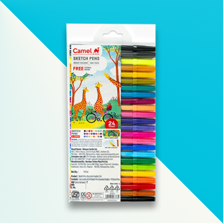 Camel by Camlin | Sketch Pen | Assorted pack of 24 shades |  Full size