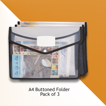 File Folder | Button Lock for keeping A4 Size Assignment Documents / Worksheets