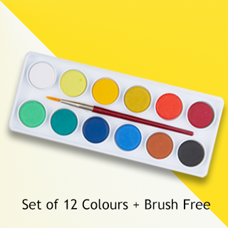 Camel by Camlin | 12 Water Colour Cake Paint Set with Extra Paint Brush