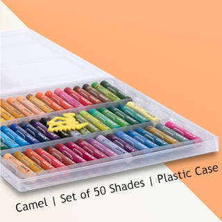 Camel by Camlin | Colour Oil Pastel Crayons Plastic Box | Set of 50 Colours