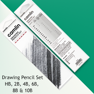Camlin Drawing Pencils | Assorted  pack of 6 grades | HB, 2B, 4B, 6B, 8B & 10B