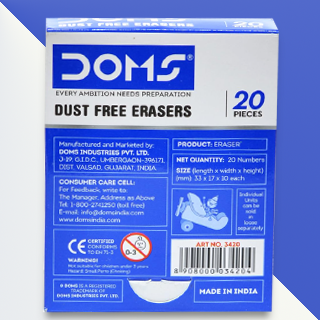Doms Dust Free Erasers | Pack of 20