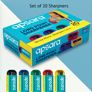 Apsara Long Point Pencil Sharpeners | Pack of 20