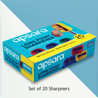 Apsara Long Point Pencil Sharpeners | Pack of 20