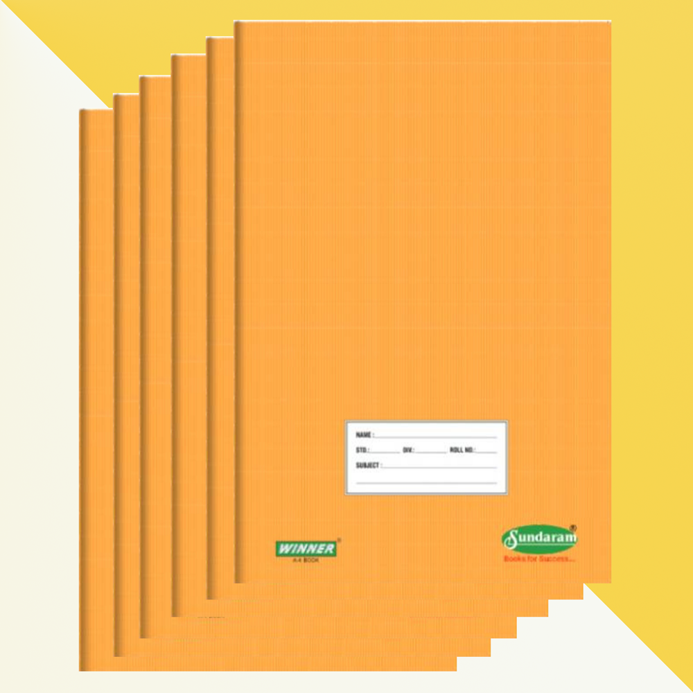 Sundaram | A4 Note Book | Soft Bound | Brown Cover | 172 Pages | 21 cms (W) x 29.7 cms (H) | Single Line | Pack of 6 (Copy)