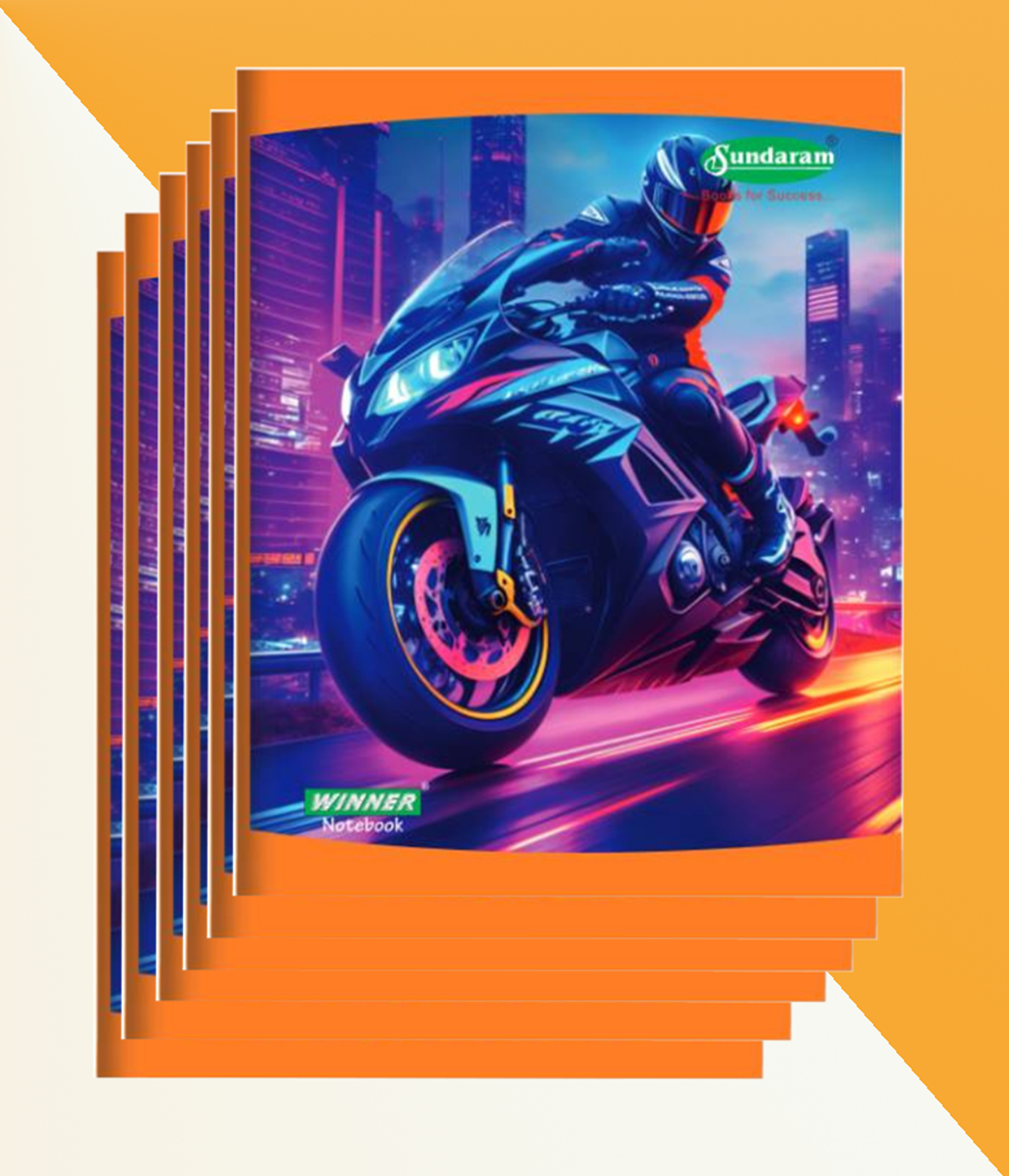 Sundaram Notebook | For Students | Softbound | 172 Pages | 15.5 cms (W) x 19 cms (H) | Single Line | Pack of 6