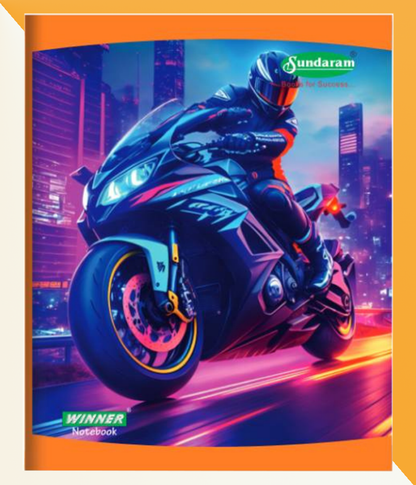Sundaram Notebook | For Students | Softbound | 172 Pages | 15.5 cms (W) x 19 cms (H) | Single Line | Pack of 6