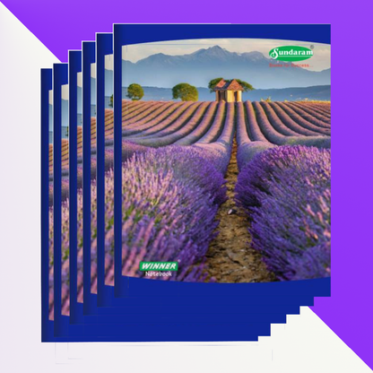 Sundaram Notebook | For Students | 76 Pages | Softbound | 15.5 cms (W) x 19 cms (H) | Single Line | Pack of 6